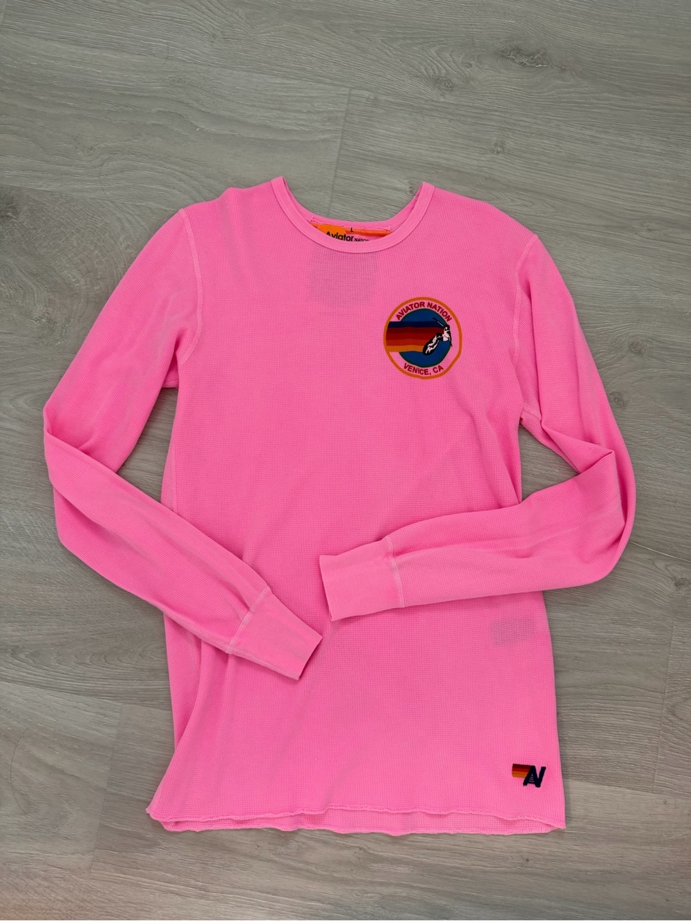 Aviator Nation Pink Long Sleeve Graphic Tee